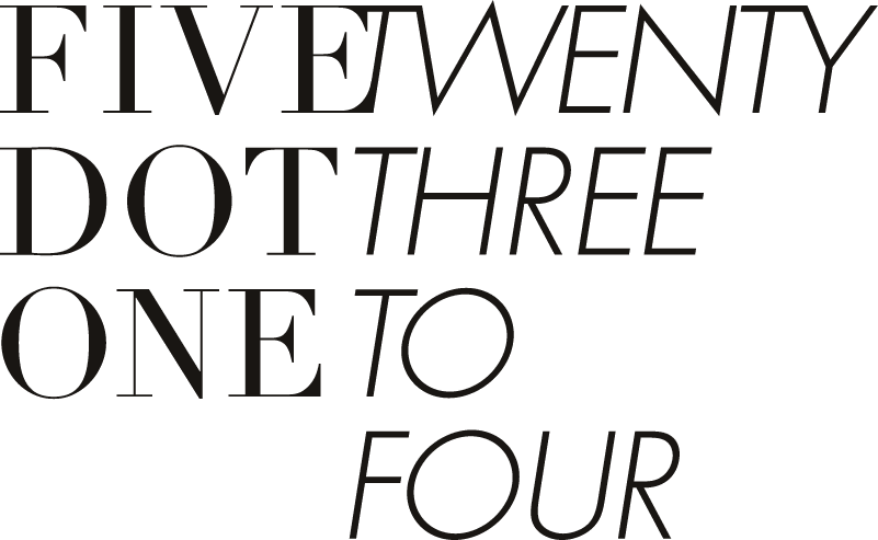 FIVE DOT ONE TWENTY THREE TO FOUR